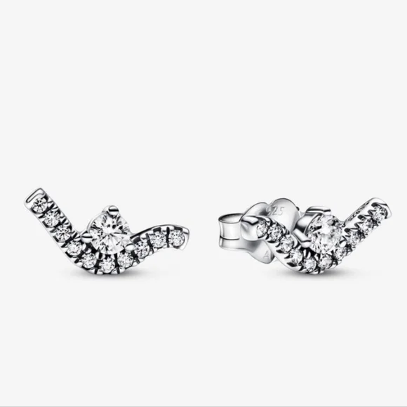 Pandora wave stud earrings - Picture 2 of 4